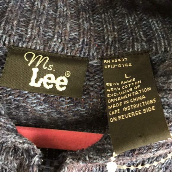 Hand Knit Ms.Lee Christmas holidays cardigan Sz L - Picture 4 of 8